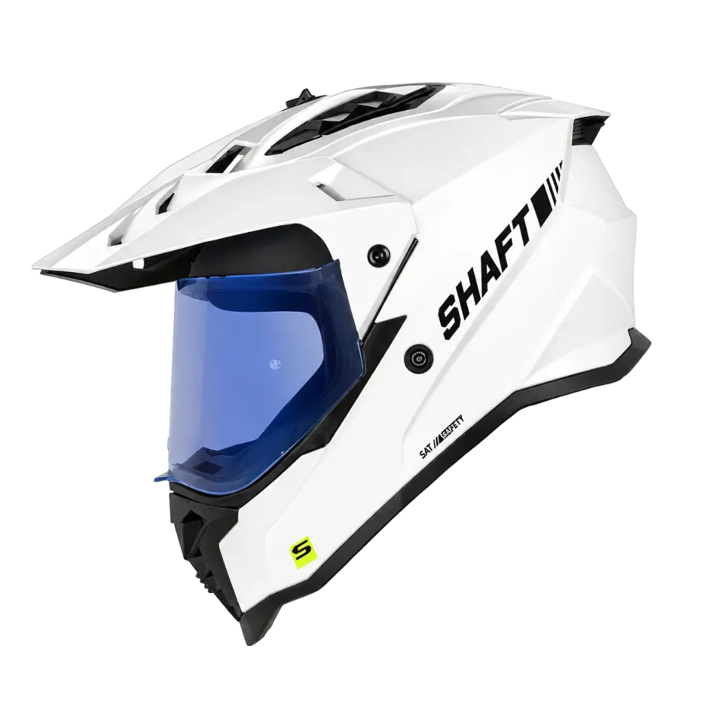 CASCO MULTIPROPOSITO SHAFT MX360 DOBLE VISOR SOLID BLANCO PERLA NEGRO (S)