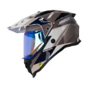 CASCO MULTIPROPOSITO SHAFT MX360 DOBLE VISOR MISHO AZUL OSCURO GRIS CLARO BRILLO