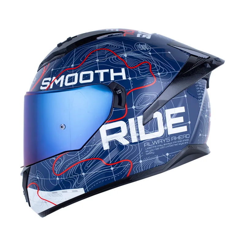CASCO INTEGRAL LS2 806 DOBLE VISOR ROMA AZUL OSCURO BLANCO BRILLO
