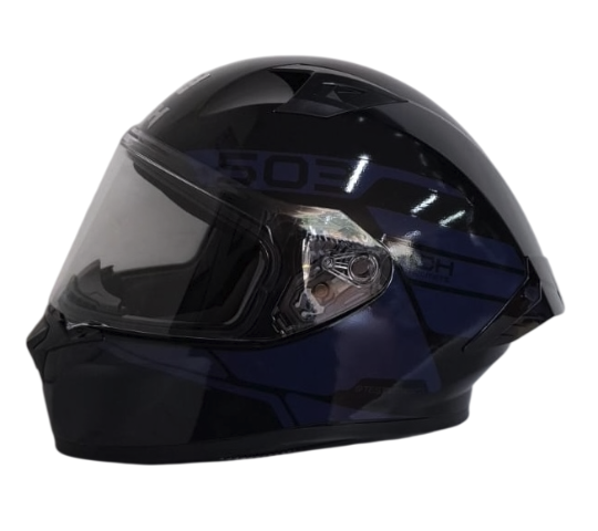 CASCO INTEGRAL ICH 503 BUNCH NEGRO AZUL OSCURO BRILLO VISOR TRANSPARENTE