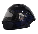 CASCO INTEGRAL ICH 503 BUNCH NEGRO AZUL OSCURO BRILLO VISOR TRANSPARENTE
