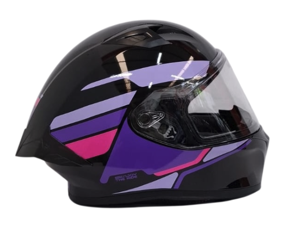 [200766] CASCO INTEGRAL ICH 503 BUNCH NEGRO MORADO FUCSIA BRILLO VISOR TRANSPARENTE (S)