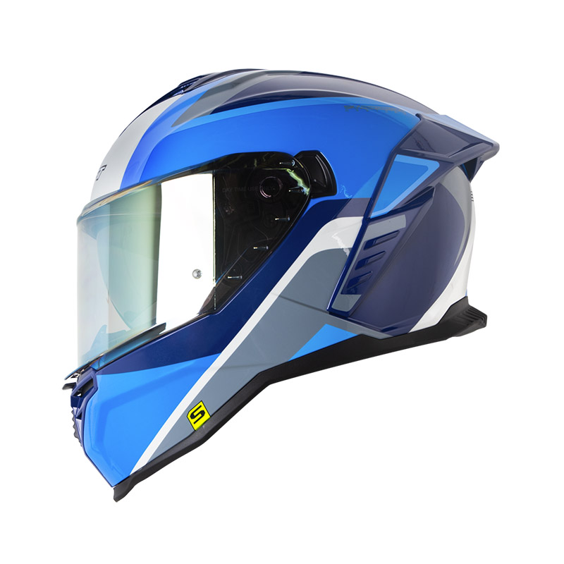 CASCO INTEGRAL SHAFT 598GTR SPEEDOU AZUL GRIS BRILLO