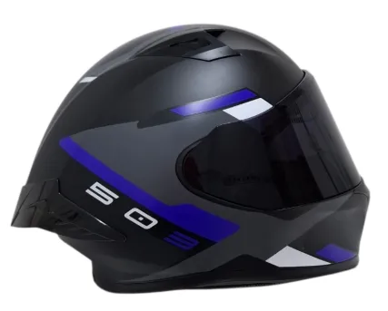 CASCO INTEGRAL ICH 503 NASUS NEGRO GRIS OSCURO AZUL MATE VISOR NEGRO (S)