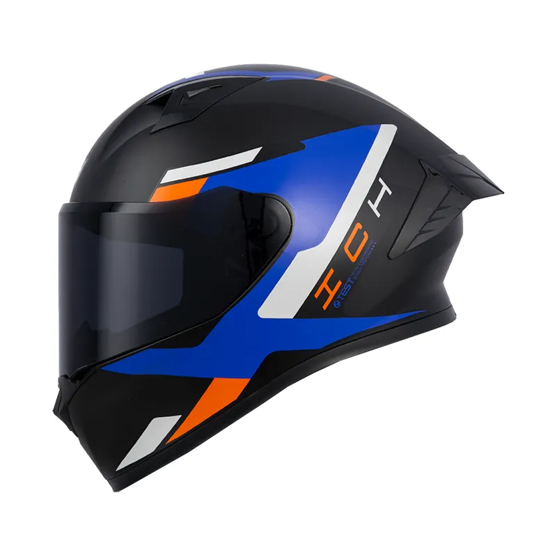 CASCO INTEGRAL ICH 503 NASUS NEGRO AZUL NARANJA MATE VISOR NEGRO (S)