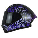 CASCO INTEGRAL ICH 503 STAY WILD NEGRO MORADO VISOR NEGRO