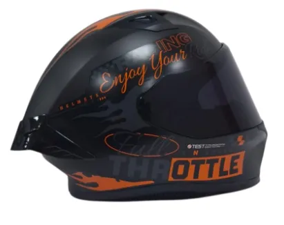 CASCO INTEGRAL ICH 503 FINYKIT NEGRO NARANJA GRIS MATE VISOR NEGRO (S)