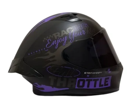 CASCO INTEGRAL ICH 503 FINYKIT NEGRO MORADO GRIS MATE VISOR NEGRO
