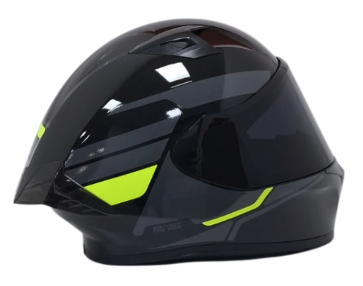 CASCO INTEGRAL ICH 503 BUNCH NEGRO GRIS OSCURO AMARILLO BRILLO VISOR NEGRO (S)