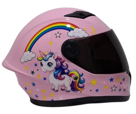 CASCO NIÑA INTEGRAL H308 PONY ROSADO BRILLO