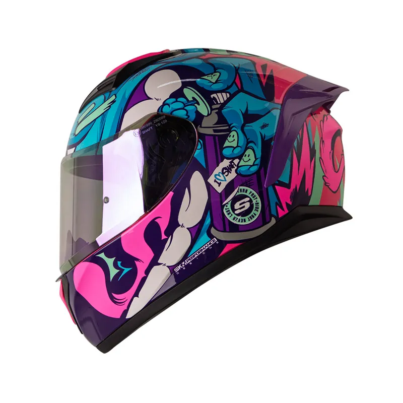 CASCO INTEGRAL SHAFT 582SP EVO GRAFF FUCSIA AZUL BRILLO