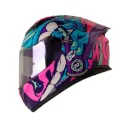 CASCO INTEGRAL SHAFT 582SP EVO GRAFF FUCSIA AZUL BRILLO
