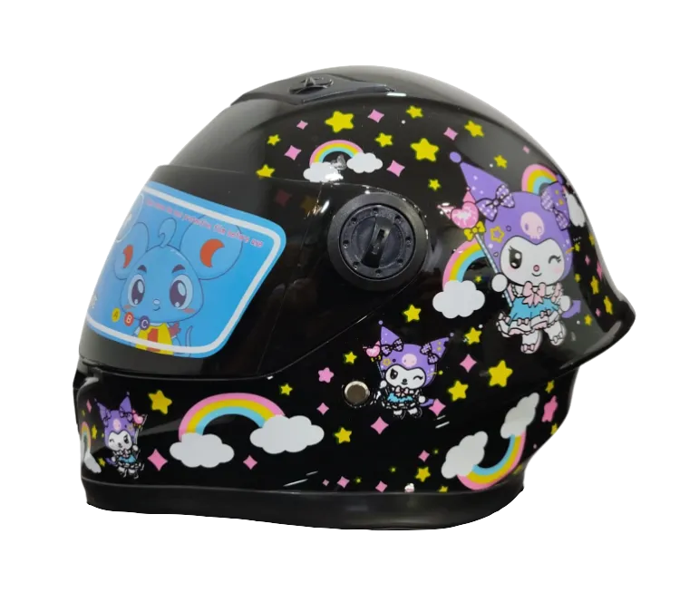 CASCO NIÑA INTEGRAL H308 KUROMI NEGRO BRILLO