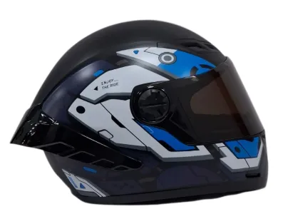 CASCO INTEGRAL ICH 501SP BAUMANE NEGRO AZUL MATE VISOR NEGRO