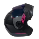 CASCO ABATIBLE ICH 3110 DOBLE VISOR STORMY NEGRO FUCSIA GRIS MATE VISOR AZUL 