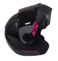 CASCO ABATIBLE ICH 3110 DOBLE VISOR STORMY NEGRO FUCSIA GRIS MATE VISOR NEGRO