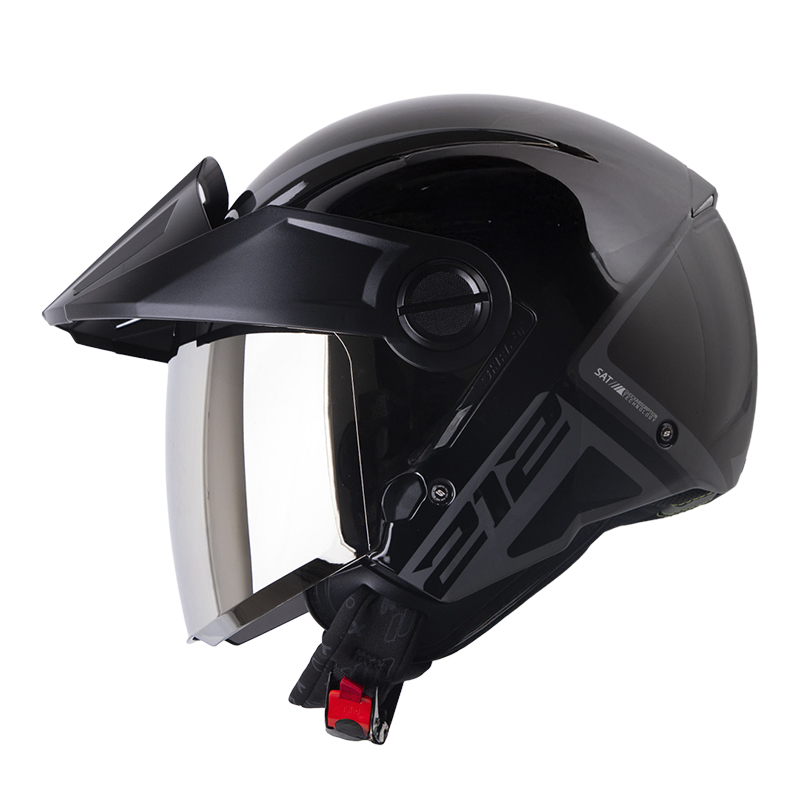 CASCO ABIERTO SHAFT 212 SPIFIX NEGRO GRIS OSCURO BRILLO
