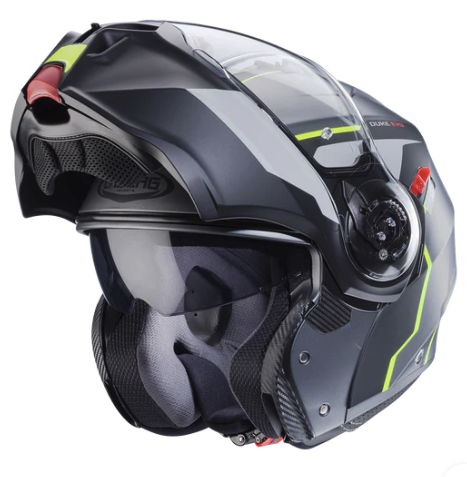 CASCO ABATIBLE CABERG DUKE EVO MOVE DOBLE VISOR NEGRO AMARILLO FLUOR MATE