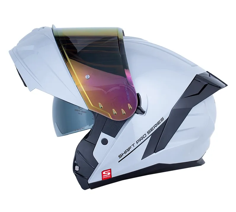 CASCO ABATIBLE SHAFT PRO 4200 DOBLE VISOR SOLID GRIS CLARO NEGRO BRILLO