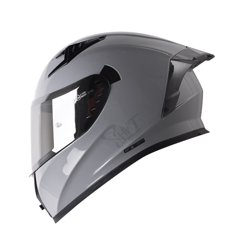 CASCO INTEGRAL SHAFT 526SP EVO SOLID GRIS GRIS BRILLO VISOR SILVER VENTILACIONES NEGRAS