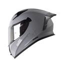 CASCO INTEGRAL SHAFT 526SP EVO SOLID GRIS GRIS BRILLO VISOR SILVER VENTILACIONES NEGRAS