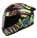 CASCO INTEGRAL EDGE DOBLE VISOR DENVER MOTOLOCO VERDE ROSADO NEON BRILLO