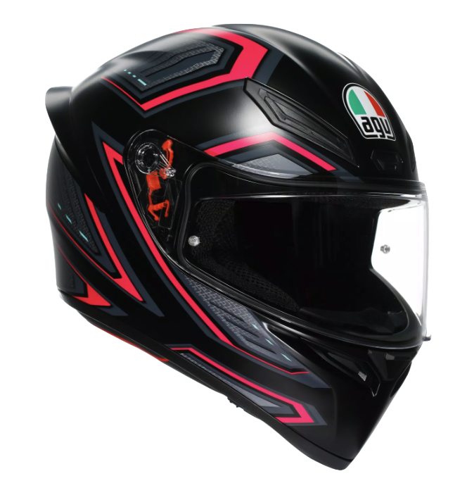 CASCO INTEGRAL AGV K1S SLING NEGRO ROSADO MATE
