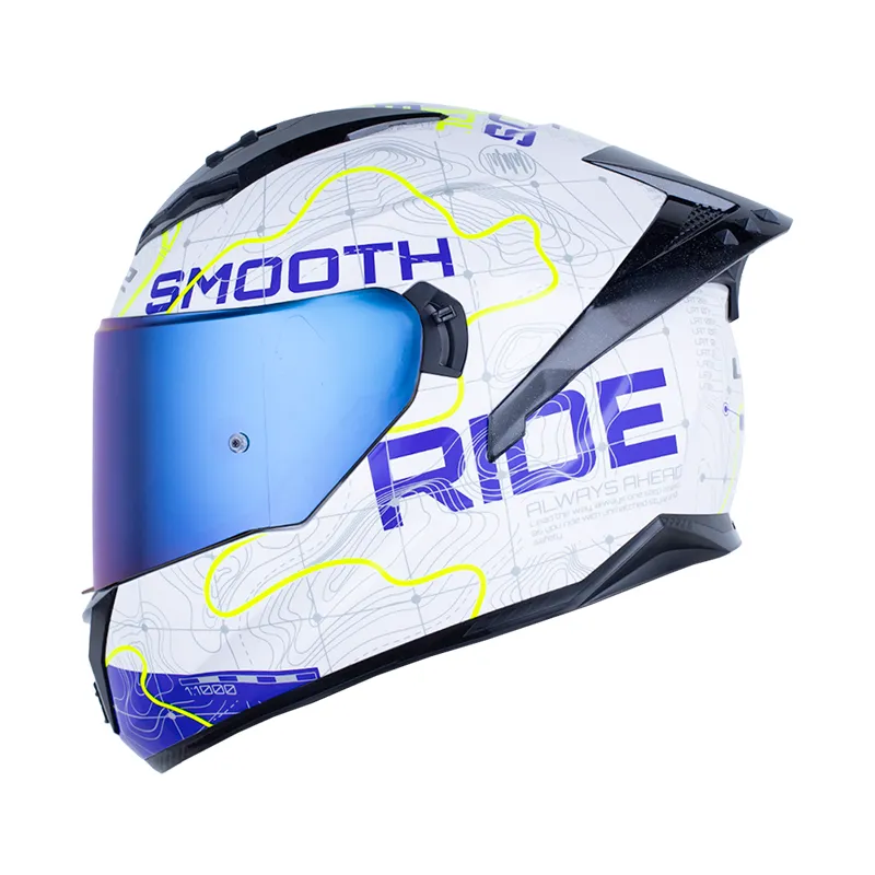 CASCO INTEGRAL LS2 806 DOBLE VISOR ROMA BLANCO AZUL BRILLO