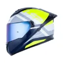 CASCO INTEGRAL LS2 806 DOBLE VISOR SEVEN GRIS CLARO AZUL OSCURO 