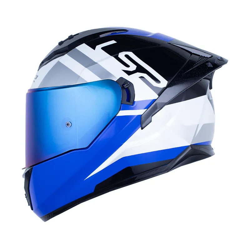 CASCO INTEGRAL LS2 806 DOBLE VISOR SEVEN BLANCO AZUL BRILLO
