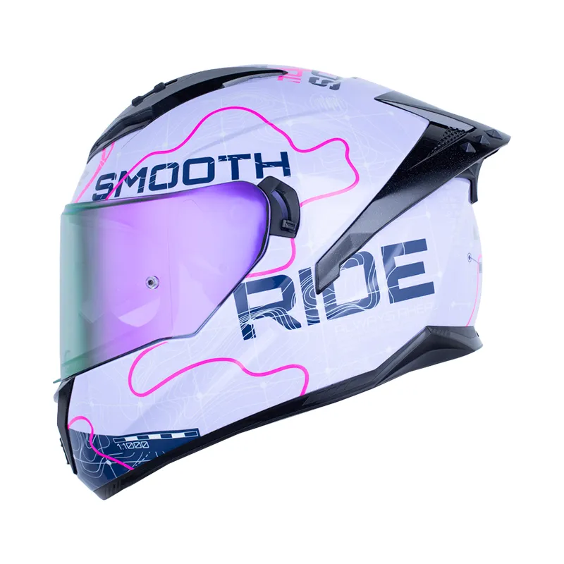 CASCO INTEGRAL LS2 806 DOBLE VISOR ROMA MORADO CLARO AZUL OSCURO BRILLO
