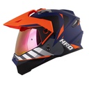 CASCO MULTIPROPOSITO HRO MX330 DOBLE VISOR YORCHI AZUL OSCURO NARANJA MATE