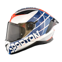 CASCO INTEGRAL SPARTAN PANTHER FLIGHT AZUL ROJO BRILLO