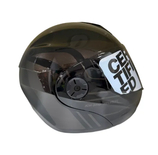 CASCO ABATIBLE ICH 3110 DOBLE VISOR REPLACED NEGRO GRIS OSCURO GRIS BRILLO VISOR NEGRO