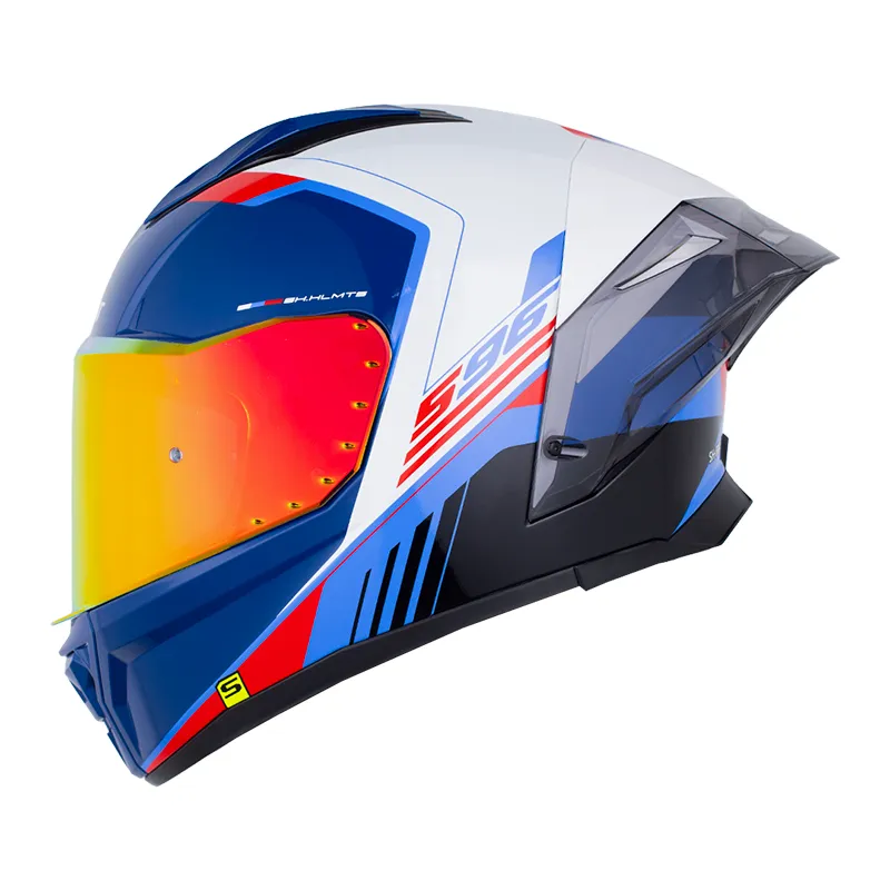 CASCO INTEGRAL SHAFT 596SP THUKO AZUL OCURO BLANCO BRILLO