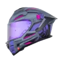 CASCO INTEGRAL SHAFT PRO 609 DOBLE VISOR VENOM MECH GRIS OSCURO FUCSIA MATE