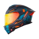 CASCO INTEGRAL SHAFT PRO 609 DOBLE VISOR VENOM MECH AZUL OSCURO NARANJA MATE