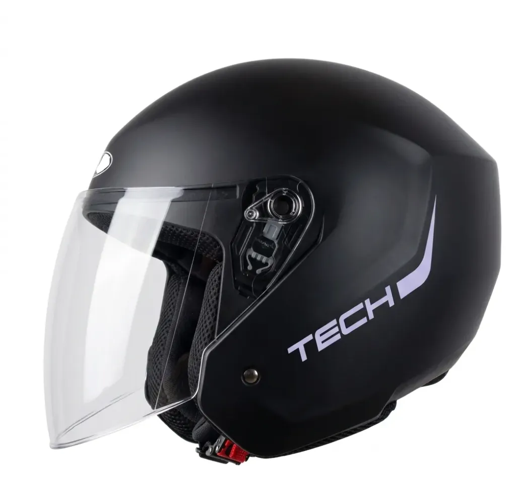 CASCO ABIERTO TECH T10 SOLID 5 NEGRO MORADO CLARO MATE (S)