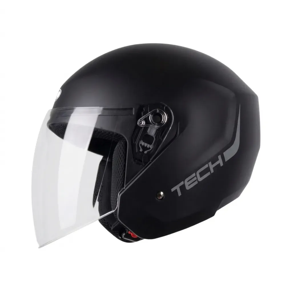 CASCO ABIERTO TECH T10 SOLID 5 NEGRO SILVER MATE