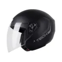 CASCO ABIERTO TECH T10 SOLID 5 NEGRO SILVER MATE