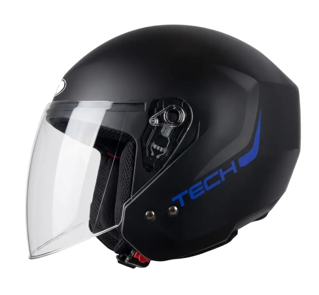 CASCO ABIERTO TECH T10 SOLID 5 NEGRO AZUL MATE (S)
