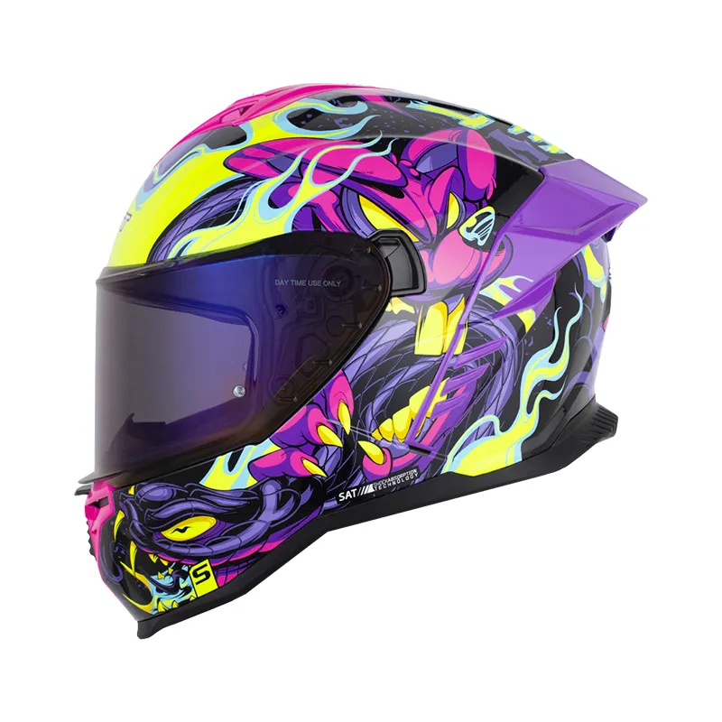 CASCO INTEGRAL SHAFT 598 GTR FIGHT NEGRO FUCSIA BRILLO