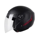 CASCO ABIERTO TECH T10 SOLID 5 NEGRO ROJO MATE