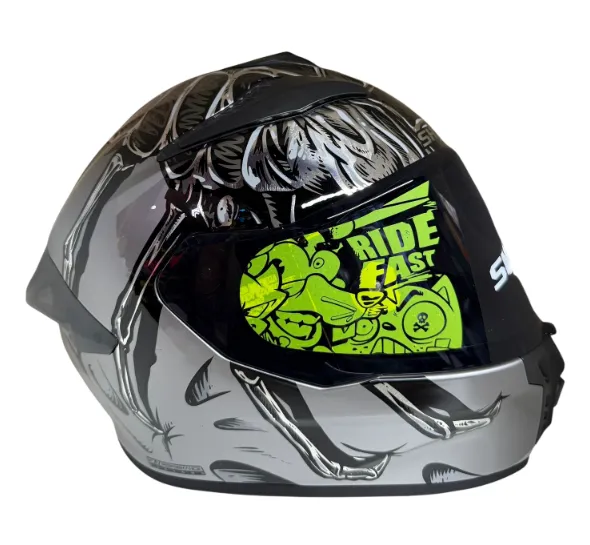 CASCO INTEGRAL SHAFT 584SP FACEHUGGE GRIS METALIZADO GRIS OSCURO BRILLO VISOR NEGRO