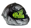 CASCO INTEGRAL SHAFT 584SP FACEHUGGE GRIS METALIZADO GRIS OSCURO BRILLO VISOR NEGRO