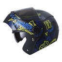 CASCO ABATIBLE ICH 3110DOT DOBLE VISOR MESSAGE NEGRO AZUL MATE