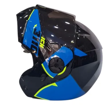 [214967] CASCO ABATIBLE ICH 3110 DOBLE VISOR TREAT NEGRO AZUL AMARILLO BRILLO VISOR NEGRO (S)