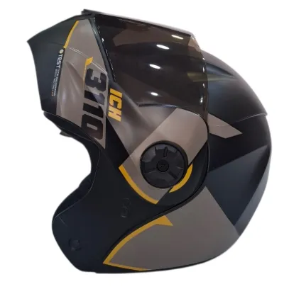 CASCO ABATIBLE ICH 3110 DOBLE VISOR TREAT NEGRO ARENA OSCURO AMARILLO MATE VISOR NEGRO  (S)