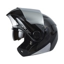 CASCO ABATIBLE ICH 3110DOT DOBLE VISOR REMAK NEGRO GRIS BRILLO