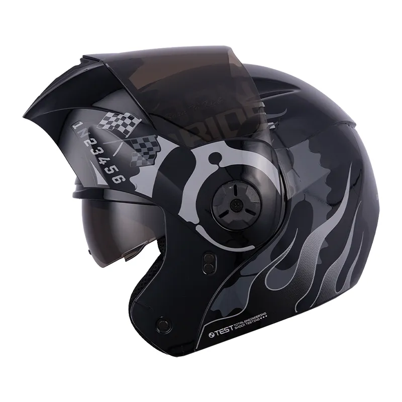 CASCO ABATIBLE ICH 3110 DOBLE VISOR SPEED UP NEGRO GRIS GRIS MATE VISOR NEGRO (S)